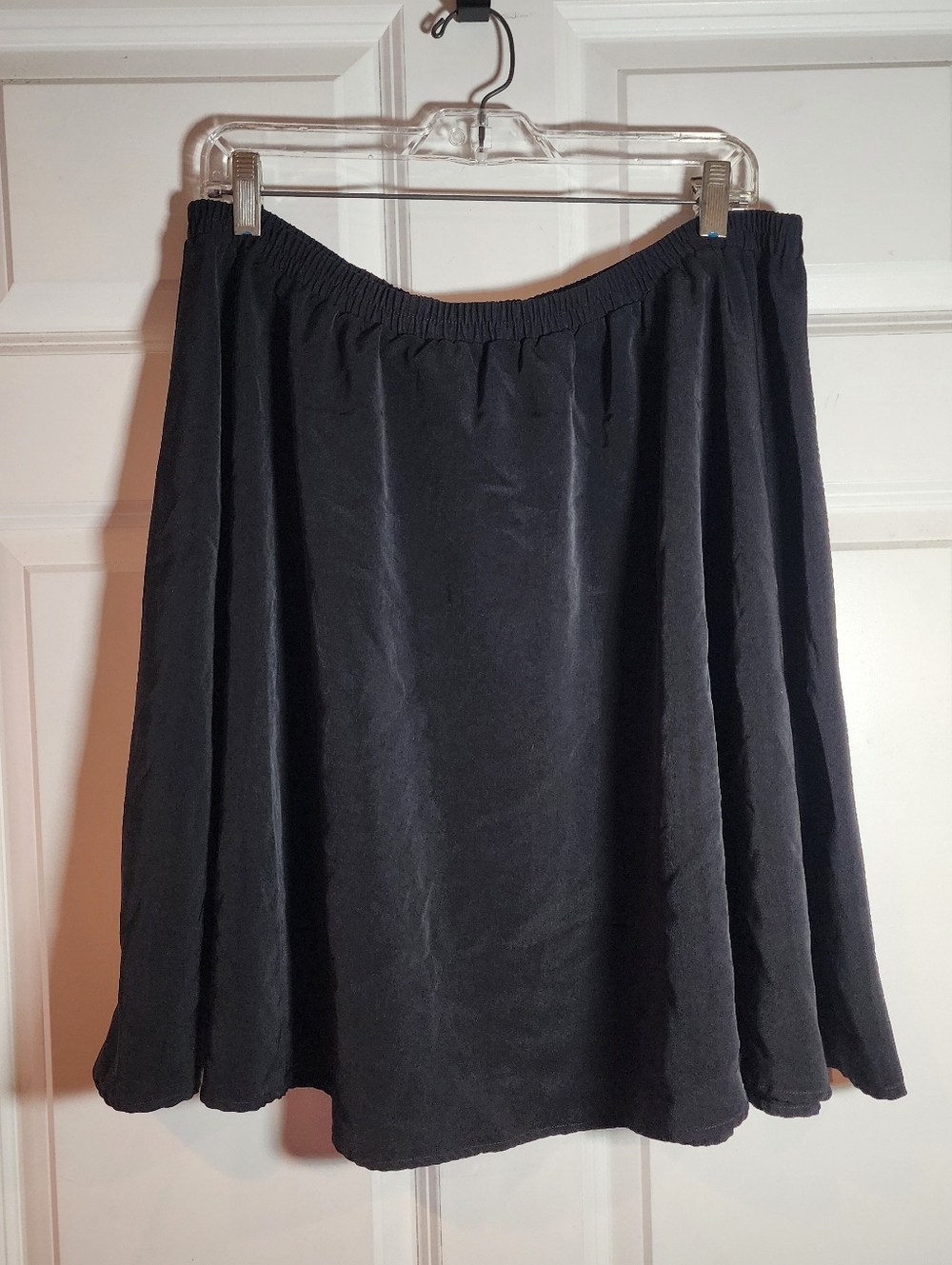 Bedford Fair Vintage Black Stretch Pull On A Line Knee Length Skirt XL